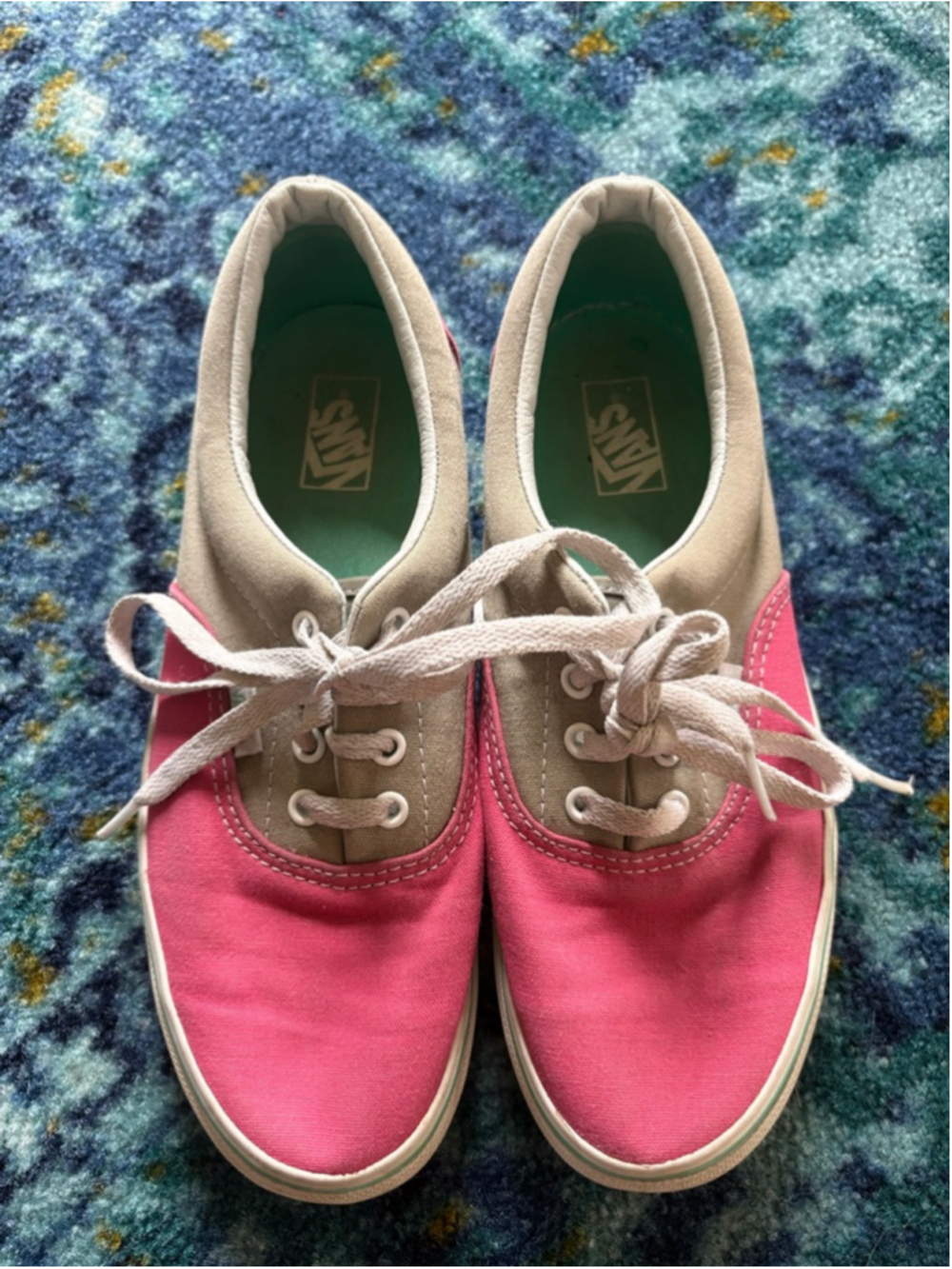 Vans Era Pink and Tan Sneakers Kids 4
